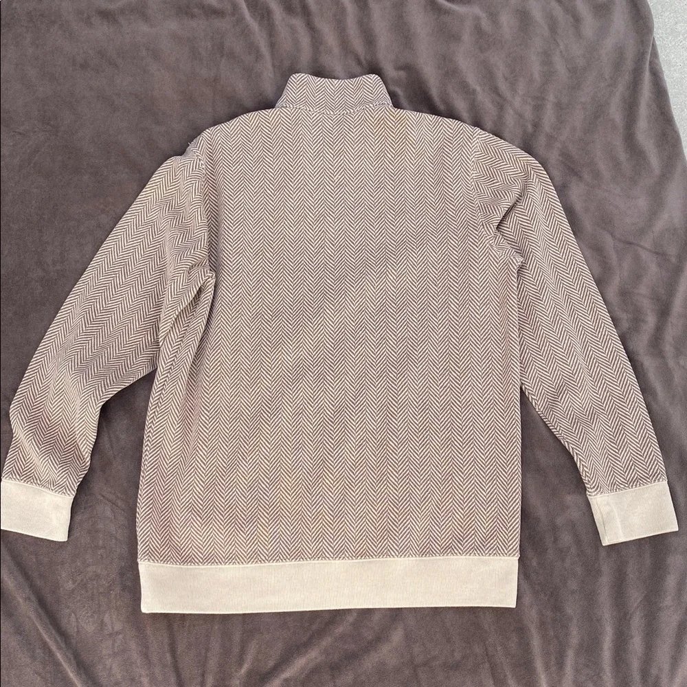 Lands' End Tan Herringbone Pullover